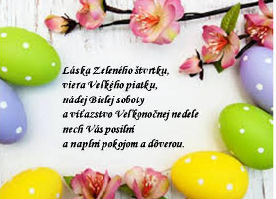 Blahoželanie k veľkonočným sviatkom